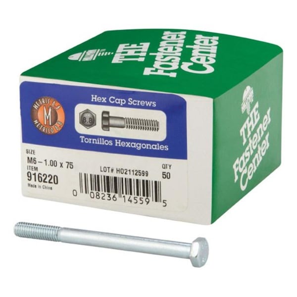 Hillman 916220 M6 x 75 Hex Cap Grade 8.8 Metric Screw 5167598 - main